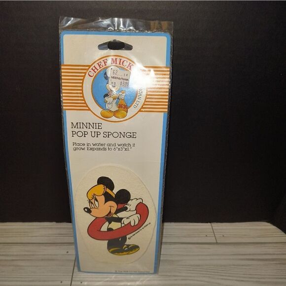 Vtg Hoan LTD Walt Disney Chef Mickey Minnie Mouse Pop Up Sponge Sealed New - Picture 5 of 6